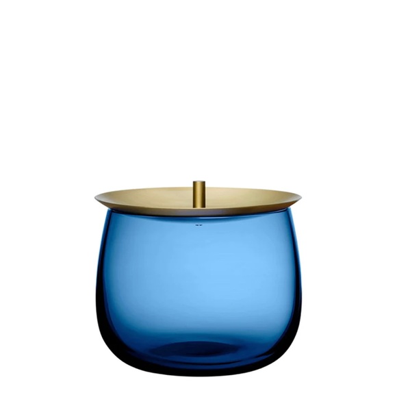 nude glass Blue Glass Small Beret Vessel Vase Storage Box Brand New in box! - Picture 5 of 7